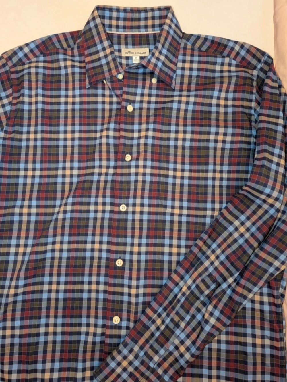 Peter Millar Plaid Soft Casual Button Down Medium